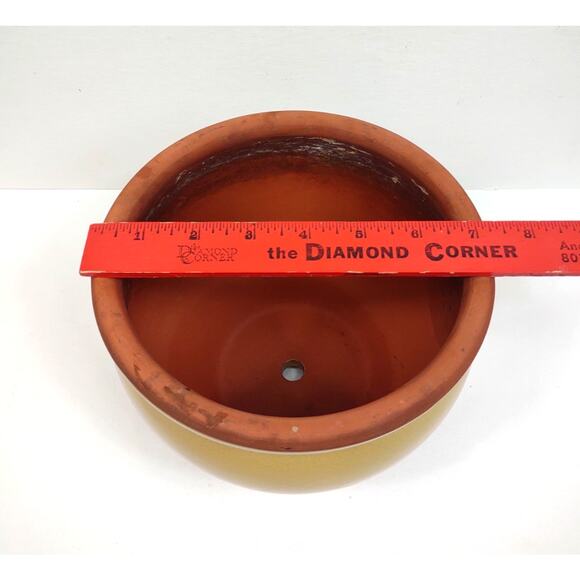 Vintage Yellow Norcal Pottery Terracotta Flower Pot Planter Mid-Century 6X7” USA - Picture 7 of 9